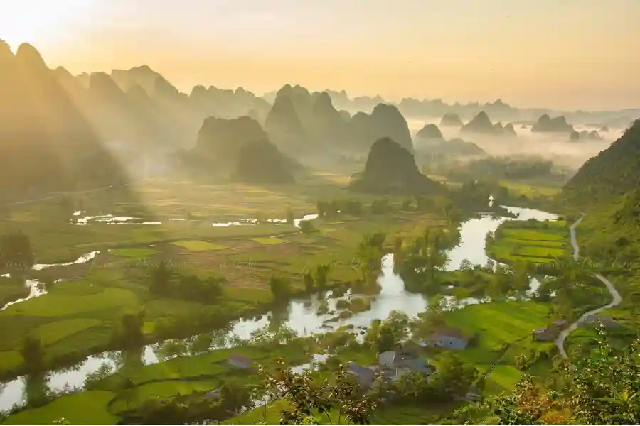 Ngoc Con Valley in Non Nuoc Cao Bang UNESCO Global Geopark